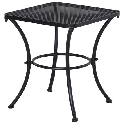 Metal Outdoor Bistro Table with Mesh Top 45cm Square - Black