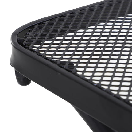 Metal Outdoor Bistro Table with Mesh Top 45cm Square - Black