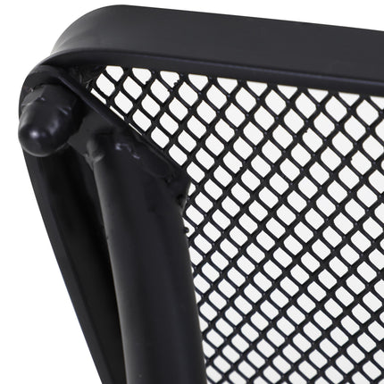Metal Outdoor Bistro Table with Mesh Top 45cm Square - Black