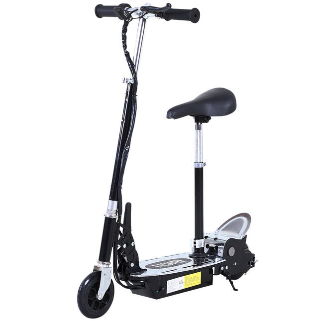 120W Foldable Kids Powered Scooter with Adjustable Seat and Handlebar - Black
