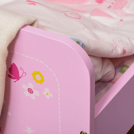 MDF Kids Single Castle Design Bed for Ages 3-6 - Pink