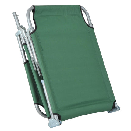 Adjustable Portable Camping Lounger with Oxford Cloth - Green