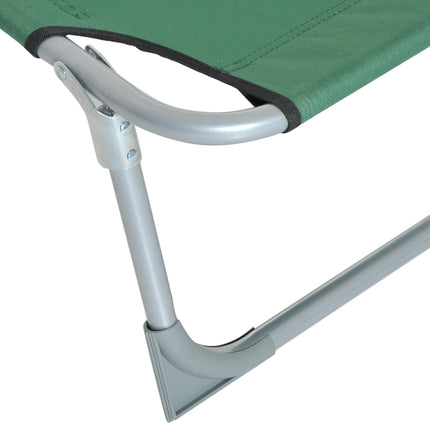 Adjustable Portable Camping Lounger with Oxford Cloth - Green