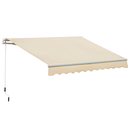 3.5M x 2.5M Manual Awning Canopy Retractable Sun Shade Shelter for Garden Patio