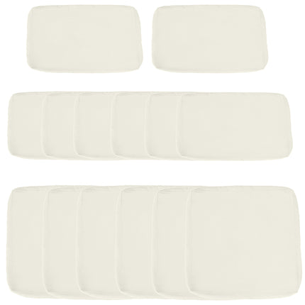Set of 14 Outdoor Rattan Sofa Cushion Covers with Zips - Beige Polyester