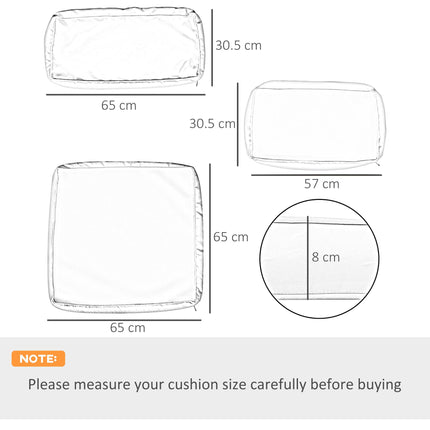 Set of 14 Outdoor Rattan Sofa Cushion Covers with Zips - Beige Polyester