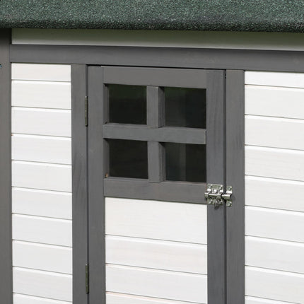 Small Animal Chicken Coop Wooden Hutch with Nesting Box and Outdoor Run - Dark Grey