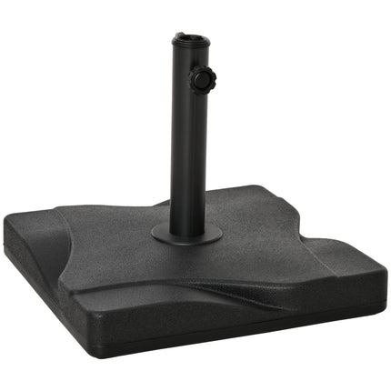 Square Cement Parasol Base Umbrella Weight Stand Fits 32-48mm Poles - Black