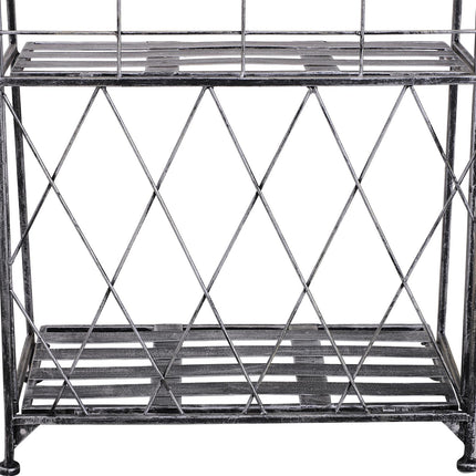 3 Tier Metal Plant Stand Folding Indoor Outdoor - Black