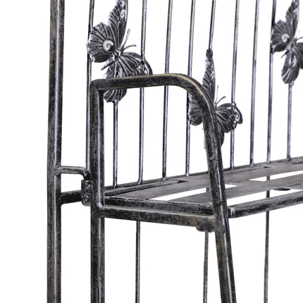 3 Tier Metal Plant Stand Folding Indoor Outdoor - Black
