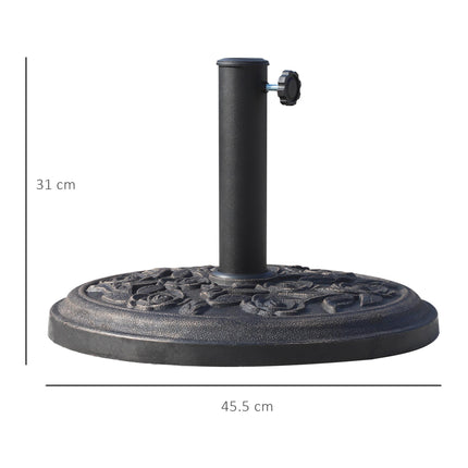 9kg Round Resin Garden Parasol Base for 38mm & 48mm Umbrella Poles - Bronze Tone