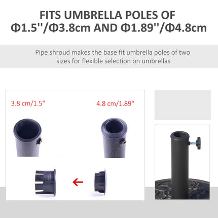 9kg Round Resin Garden Parasol Base for 38mm & 48mm Umbrella Poles - Bronze Tone