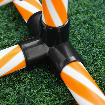Dog Agility Weave Poles Training Obstacle Course Set with Oxford Bag - Orange White