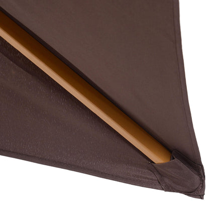 Set of 2 Wooden Garden Parasols with Ventilated Polyester Canopy - Dark Coffee