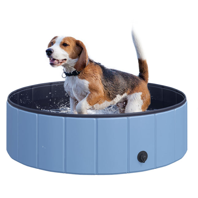 100x30H cm Foldable Pet Swimming Pool for Indoor & Outdoor Use - Blue