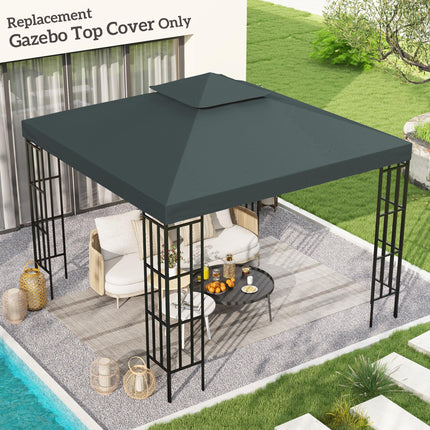 3 x 3 m Gazebo Roof Replacement with Two-Tier Ventilation - Grey