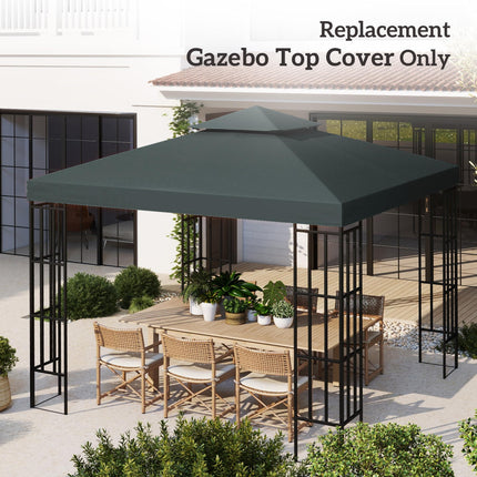 3 x 3 m Gazebo Roof Replacement with Two-Tier Ventilation - Grey