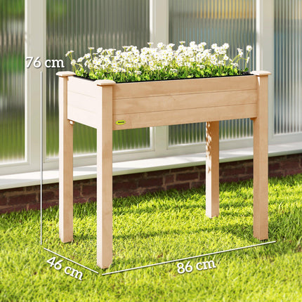 Rectangular Raised Fir Wood Garden Planter Bed - Oak Tone