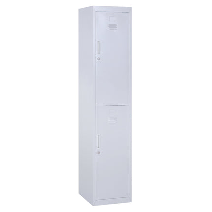 Locker Cabinet Storage with Shelves 38x46x180 cm Cold Rolled Steel Vertical Cupboard - Grey