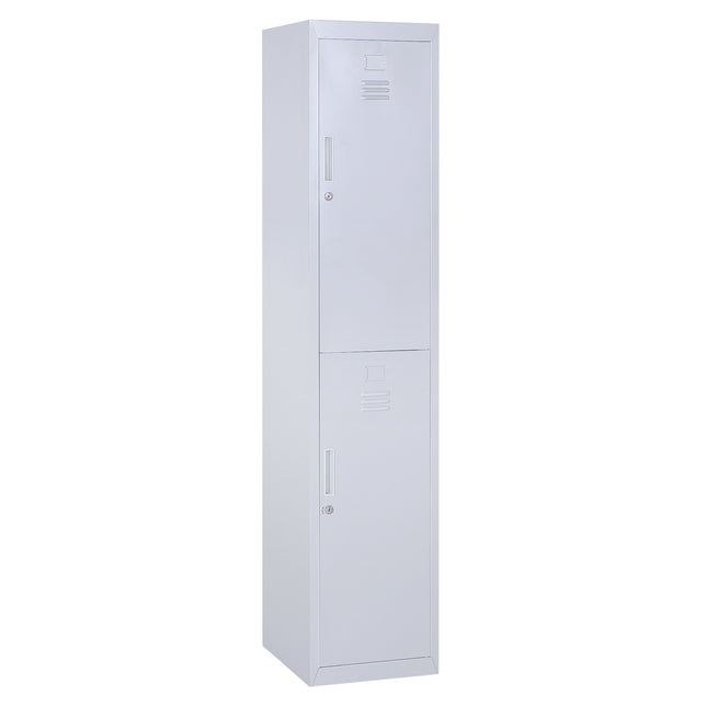 Locker Cabinet Storage with Shelves 38x46x180 cm Cold Rolled Steel Vertical Cupboard - Grey