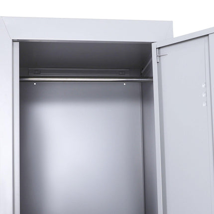 Locker Cabinet Storage with Shelves 38x46x180 cm Cold Rolled Steel Vertical Cupboard - Grey