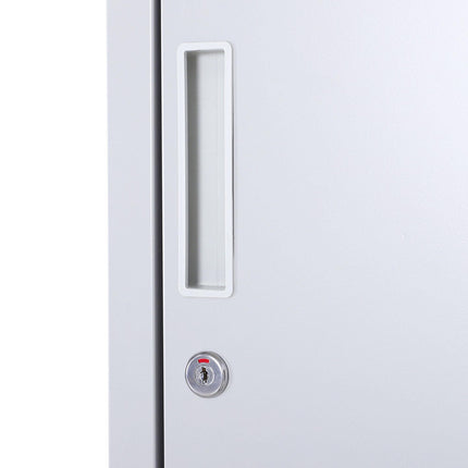 Locker Cabinet Storage with Shelves 38x46x180 cm Cold Rolled Steel Vertical Cupboard - Grey