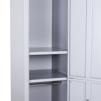 Locker Cabinet Storage with Shelves 38x46x180 cm Cold Rolled Steel Vertical Cupboard - Grey
