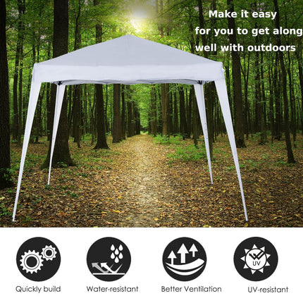 3 x 3 m Pop Up Canopy Tent Slant Leg with Carry Bag, Height Adjustable Party Gazebo - White