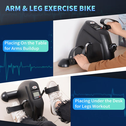 Mini Exercise Bike with LCD Display 35x40x31cm - Black