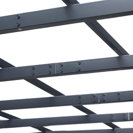 3 x 3 Meter Metal Pergola Gazebo with Grid Top - Black Epoxy Finish