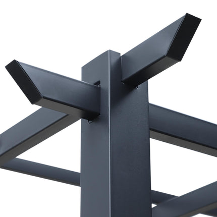 3 x 3 Meter Metal Pergola Gazebo with Grid Top - Black Epoxy Finish