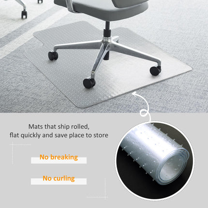 Office Carpet Protector Chair Mat 900x1200mm Clear Frosted Non-Slip Spike - Clear