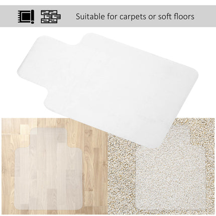 Office Carpet Protector Chair Mat 900x1200mm Clear Frosted Non-Slip Spike - Clear