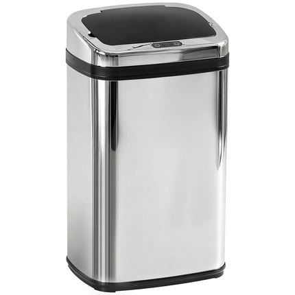 30L Stainless Steel Motion Sensor Bin with Lid - Silver Tone