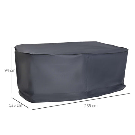 Heavy Duty Waterproof 2-3 Seater Outdoor Sofa Cover Set - Grey