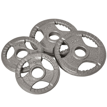 4 Piece Olympic Weight Plate Set 2.5kg & 5kg Steel Enamel Coated - Black