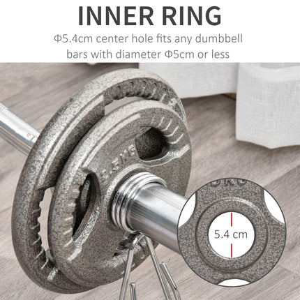 4 Piece Olympic Weight Plate Set 2.5kg & 5kg Steel Enamel Coated - Black