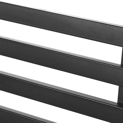 2 Seater Metal Garden Bench With Durable Steel Frame - Black