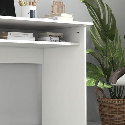 Computer Writing Desk 90W x 50D cm with Storage Compartment for Home Office - White