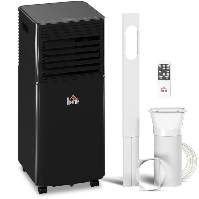 8000 BTU 4-in-1 Portable Mobile Air Conditioner with Remote, LED, Timer & Auto Shut-Down - Black