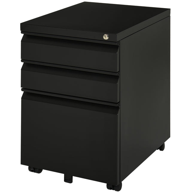 3 Drawer Filling Cabinet, Mobile Metal File Cabinet with Anti-tilt Design for Le