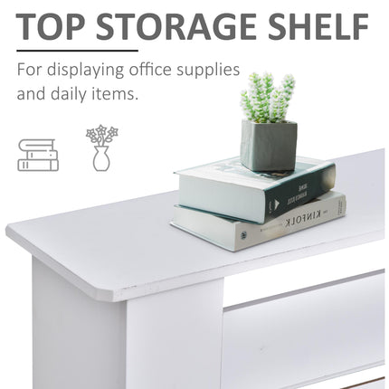 Extendable MDF Radiator Cover Cabinet 139-208.5L x 20.5W x 82.5H cm Slatted Design - White