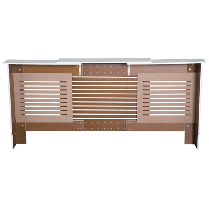 Extendable MDF Radiator Cover Cabinet 139-208.5L x 20.5W x 82.5H cm Slatted Design - White