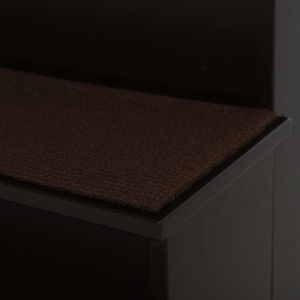 4 Step Cushioned Pet Stairs with Non-Slip Carpet for Dogs & Cats, 40x59x54.2 cm - Dark Coffee