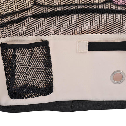 Fabric Pet Playpen for Puppy Dog Cat Rabbit Guinea Pig 90x41 cm - Pink and Cream