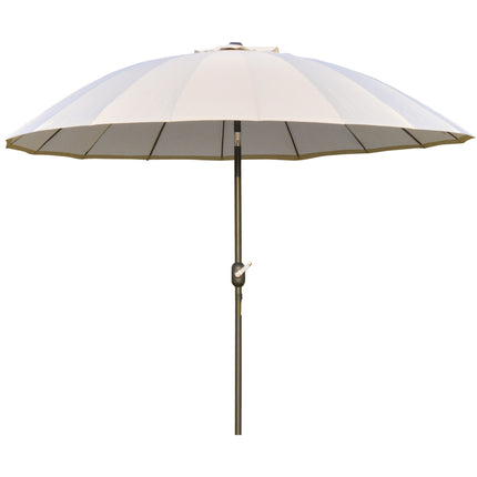 255cm Outdoor Patio Parasol with Push Button Tilt & Fibreglass Ribs - White