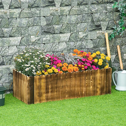 109L Wooden Raised Garden Bed Planter Box 100x40x30cm - Natural Wood