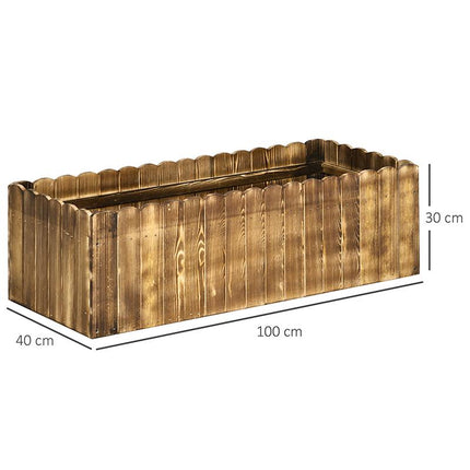 109L Wooden Raised Garden Bed Planter Box 100x40x30cm - Natural Wood