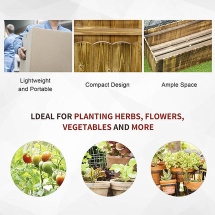 109L Wooden Raised Garden Bed Planter Box 100x40x30cm - Natural Wood