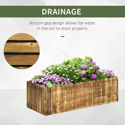 109L Wooden Raised Garden Bed Planter Box 100x40x30cm - Natural Wood